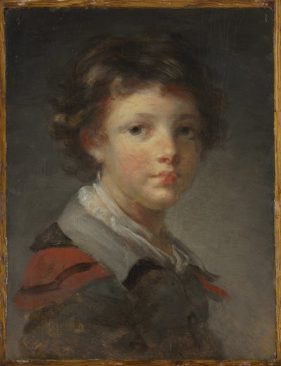 Um menino em uma capa vermelha de Jean-Honore Fragonard
