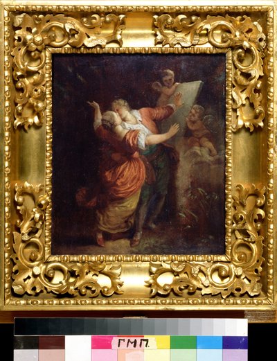 "O Juramento de Amor" Pintura de Jean Honore Fragonard (1732-1806) Museu Memorial Pushkin do século XVIII, São Petersburgo de Jean Honore Fragonard