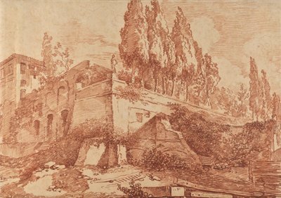 Ruínas de um palácio imperial, Roma de Jean-Honore Fragonard