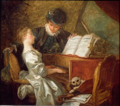 A Aula de Música (óleo sobre tela de Jean Honore Fragonard