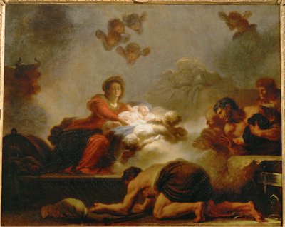 A adoração dos pastores ... de Jean-Honore Fragonard