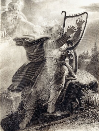 Ossian tocando harpa de Jean-Jacques Casimir Karpff
