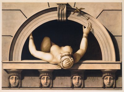 Ele é Livre (Il est Libre), c. 1798 (aguarela sobre papel) de Jean Jacques Lequeu