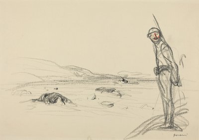 Ao longo do Marne, provavelmente 1918 (lápis de cera sobre papel) de Jean-Louis & Caran D