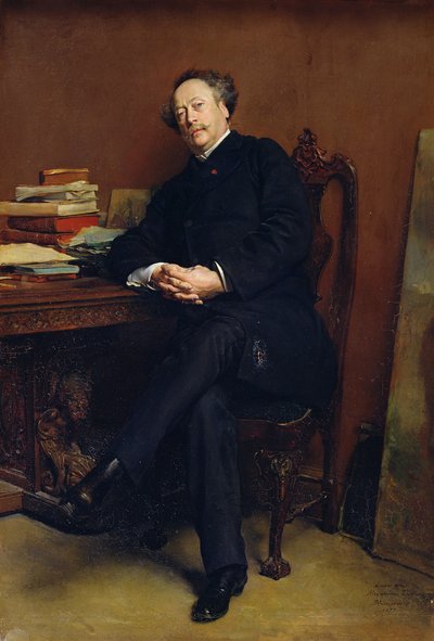 Alexander Dumas Fils (1824-95) 1877 (óleo sobre tela) de Jean Louis Ernest Meissonier