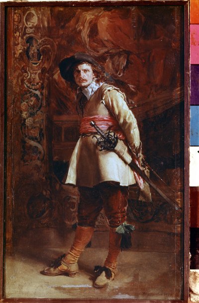 Mosqueteiro (Um Mosqueteiro). Pintura de Ernest Jean Louis Meisonier (1815-1891) de Jean Louis Ernest Meissonier