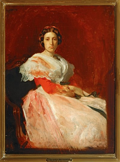 Retrato de uma senhora (pintura sobre tela) de Jean-Louis Ernest Meissonier