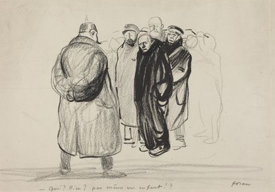 De mãos vazias, a tripulação de um Zeppelin de Jean-Louis Forain