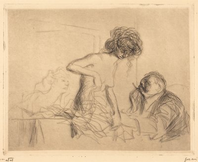 Numa sala privada, primeira prancha de Jean-Louis Forain