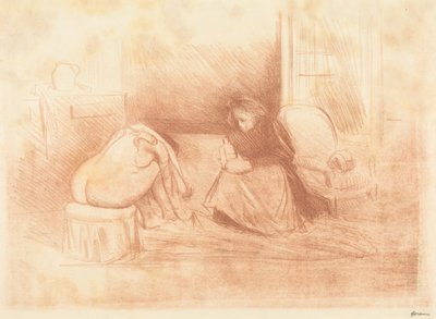 Mulher na sua toilette com a sua criada (segunda prancha horizontal) de Jean-Louis Forain
