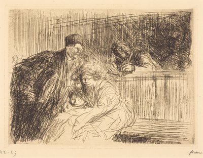 O advogado a falar com o arguido (segunda prancha) de Jean-Louis Forain