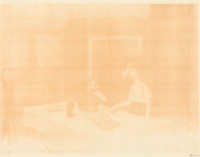 Cena numa sala privada, prancha horizontal aguada de Jean-Louis Forain