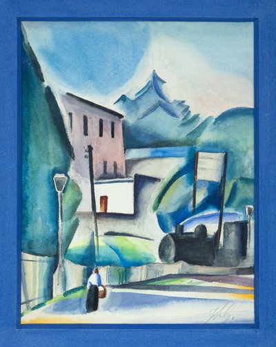 A passagem do comboio, c.1915-20 (aguarela sobre papel) de Jean Louis Gampert