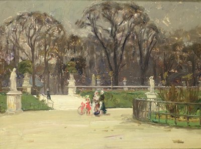 No Jardim do Luxemburgo (óleo sobre tela) de Jean Louis Lefort