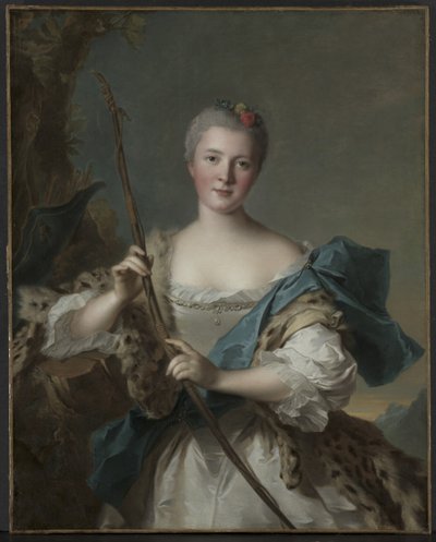 Retrato de uma mulher como Diana de Jean-Marc Nattier
