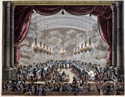revolução francesa: banquete de guardas em Paris, c.1750-1800 (gravura) de Jean (after) Duplessis Bertaux