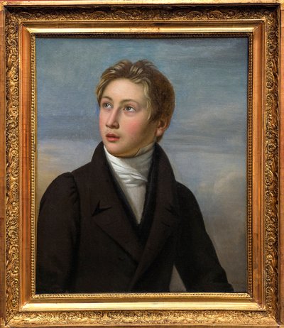 O Retrato da Criança Liszt - Retrato de Franz Liszt (1811-1886), de Jean Vignaud (1775-1826) em 1826 - Museu de Belas Artes de Nimes de Jean (after) Vignaud