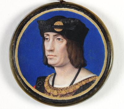 Rei Luís XII de França (aguarela e corpinho em velino) de Jean (attr.to) Perreal