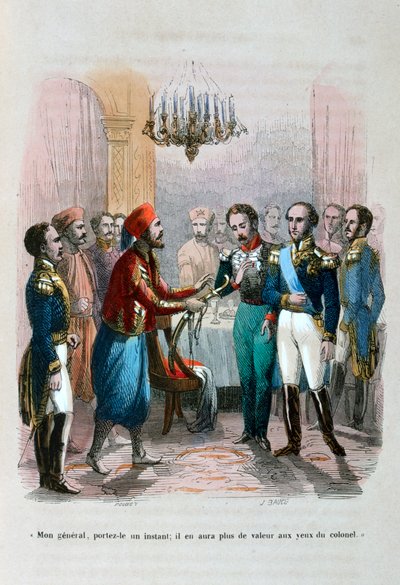 Encontro entre Ibrahim Pacha e o coronel Faudoa, Egito, 1828 1847 de Jean Adolphe Beauce