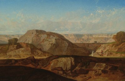 Raphael e Tobias a caminho de Rhages na mídia de Jean Adrien Guignet