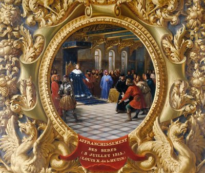 Luís X, o travesso, emancipa os servos em 1315 de Jean Alaux