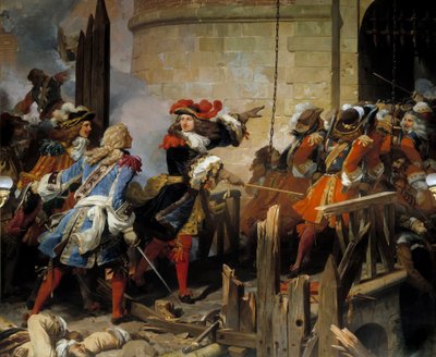 Valenciennes invadido por Luís XIV (1638-1715) em 17/03/1677 Vauban dirige as operações militares. Pintura de Jean Alaux dit le Romain (1786-1864) 1837 Sun. 4,15x4,65 m - Valenciennes invadida por Luís XIV (1638-1715) em 17/03/1677. Vauban dirige a milita de Jean Alaux