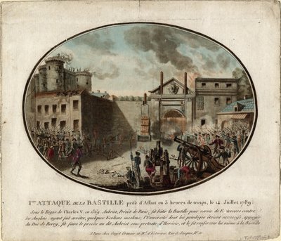 A invasão da Bastilha em 14 de julho de 1789, 1789 de Jean Alexis Cornu