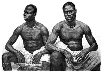 Dois homens de Assinie, Guiné, c1860-1920. de Jean Andre Rixens