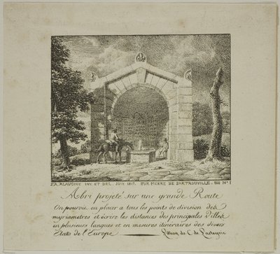 Projeto para um abrigo ao longo de uma rodovia de Jean Antoine Alavoine