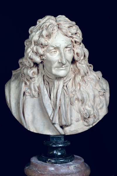 Busto de Jean de La Fontaine (1621-95) 1692 (argila) de Jean Antoine Houdon