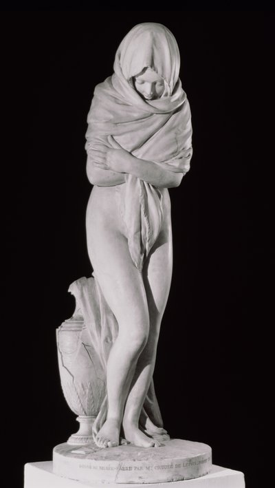Inverno, ou a mulher fria (mármore) de Jean Antoine Houdon