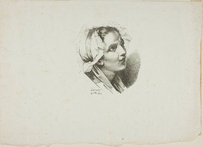 Estudo da cabeça de uma jovem de Jean Antoine Laurent