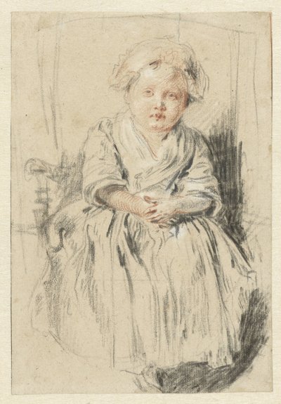 Criança sentada numa cadeira de Jean Antoine Watteau