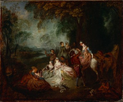 Ländliches Fest von Jean Antoine Watteau