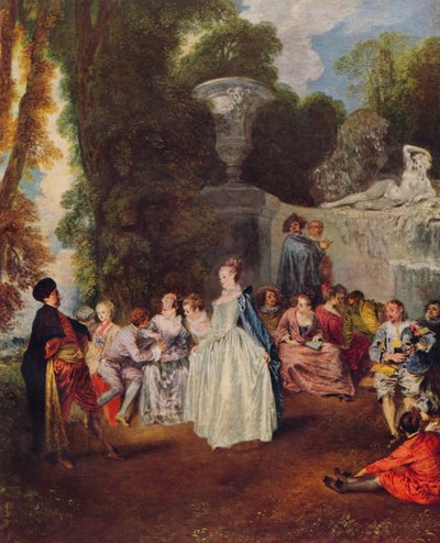 Festa veneziana, c1718, 1938 de Jean Antoine Watteau
