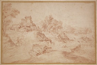 Landschaft mit Schloss von Jean-Antoine Watteau
