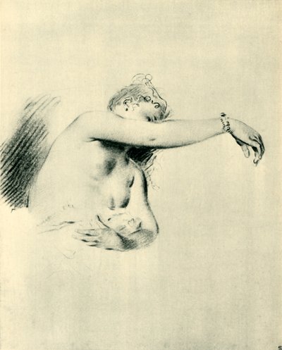 Nu com o braço direito levantado, 1717-1718, 1943. de Jean Antoine Watteau