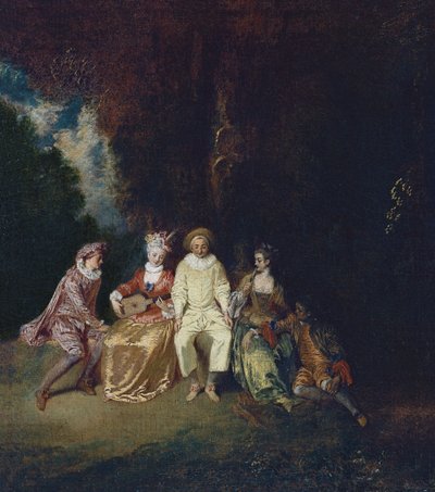 Pierrot Content, ca. 1712 von Jean Antoine Watteau