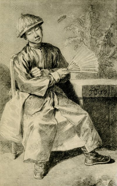 Retrato de chinês TSao de Jean Antoine Watteau