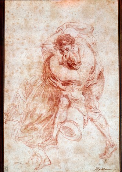 O beijo do sorteio tem o sangue de Jean Antoine Watteau (1684-1721). Século XVIII. Paris, Museu do Louvre de Jean Antoine Watteau