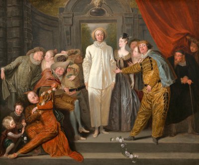 Os comediantes italianos, ca 1720 de Jean Antoine Watteau