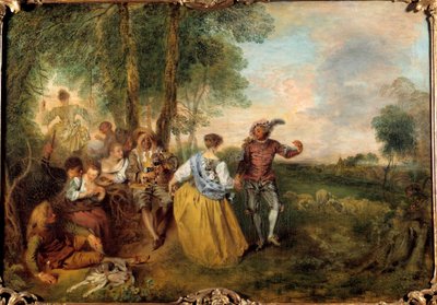 Os pastores. Pintura de Jean Antoine Watteau (1684-1721) de Jean Antoine Watteau