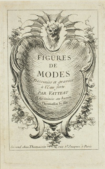 Titelseite, aus Figures de modes von Jean-Antoine Watteau
