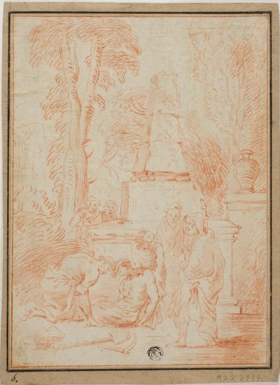 Tobit Enterrar os mortos ou Funeral de Fócio de Jean-Antoine Watteau