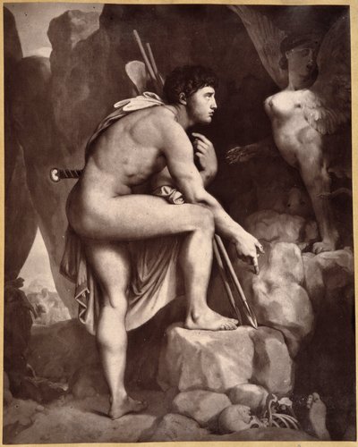 Édipo com Esfinge de acordo com Ingres. de Jean Auguste Dominique (after) Ingres
