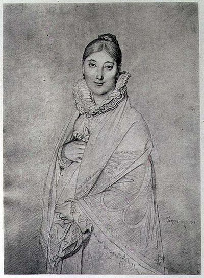 Retrato de uma Mulher de Jean Auguste Dominique (after) Ingres