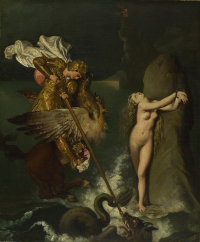 Angélica salva por Ruggiero, 1819-1839 de Jean Auguste Dominique Ingres