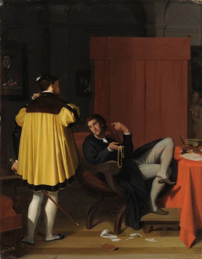Aretino e o enviado de Carlos V de Jean Auguste Dominique Ingres