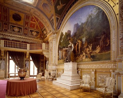 Chateau de Dampierre, com frescos de Ingres e estátua colossal de Minerva, França de Jean Auguste Dominique Ingres