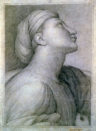 Perfil do rosto de Jean Auguste Dominique Ingres